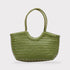 <tc>Carmel - Bolso de piel auténtica tejida a mano en forma de U Verde</tc>